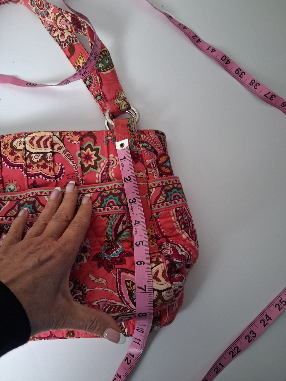 Vera Bradley Call Me Coral Stephanie Quilted Floral Shoulder Bag - Picture 9 of 9